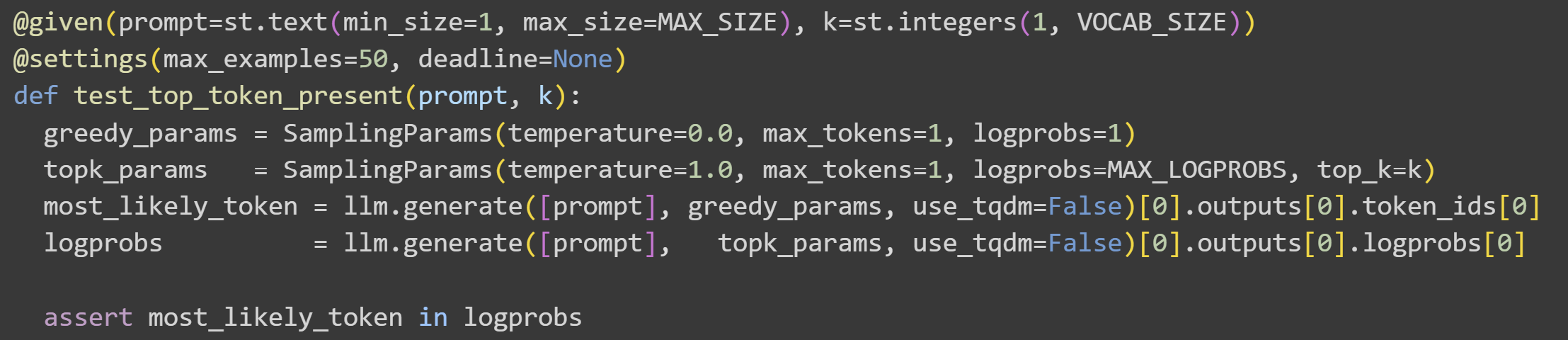 Top-K theorem encoded as PBT